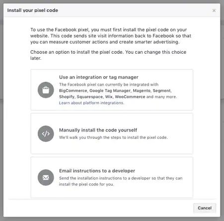 Facebook Pixel Options