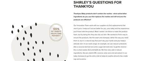 Shirley's questions for thankyou