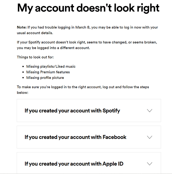 image of a spotify faq