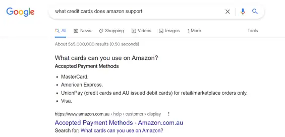Image showing an example of structured data