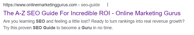 Title Tag In Search Results by OMG