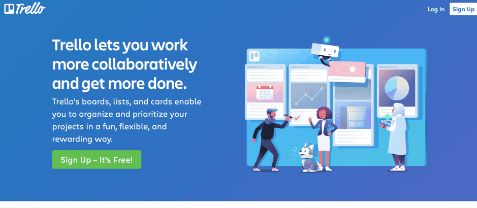 Trello homepage content example