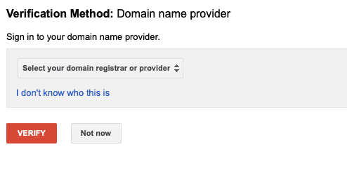 GSC verification via domain provider