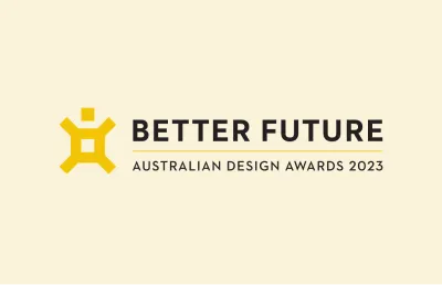 Better Future Australian Design Awards 2023 badge recognising OMG for design excellence