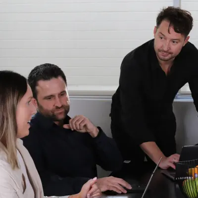 OMG B2B SEO team working at OMG office