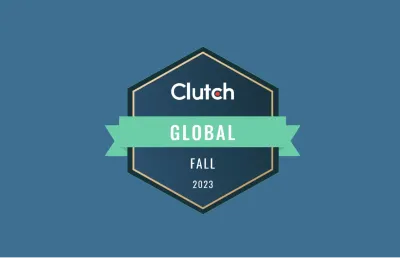 Clutch Global Fall 2023 badge recognising OMG among top-performing agencies worldwide