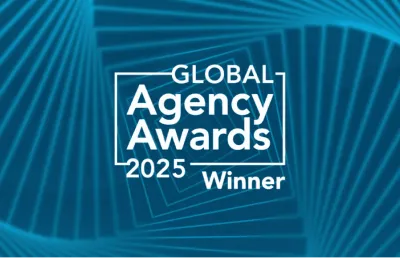 Global Agency Awards 2025 Winner badge recognising OMG's award-winning digital marketing performance