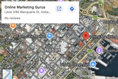 OMG Hobart office location map