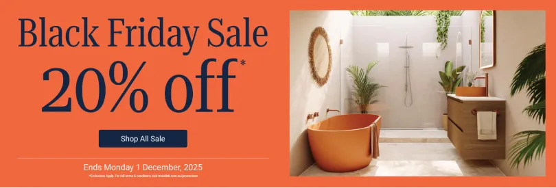 Tradelink homepage hero banner promoting Black Friday Sale 20% off basins ending 1 December 2025