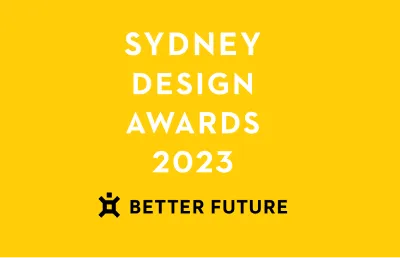 Sydney Design Awards 2023 Better Future Gold badge recognising OMG for design excellence
