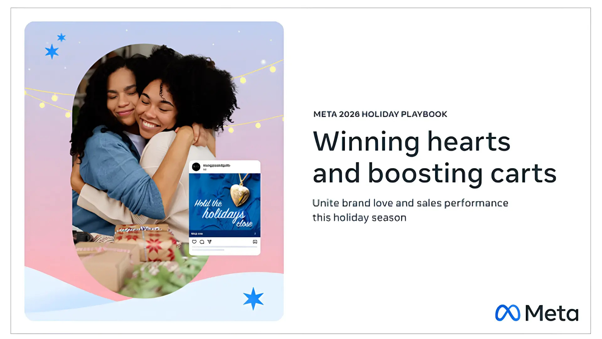 Meta 2026 Holiday Playbook highlighting strategies to build brand engagement and drive sales during the holiday shopping season.
