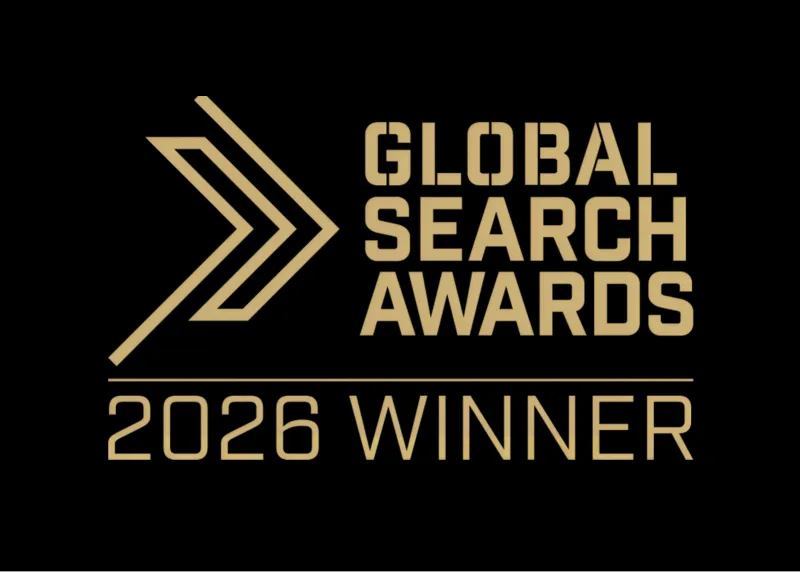 Global Search Awards 2026 trophy for Best Global Large PPC Agency, awarded to Online Marketing Gurus