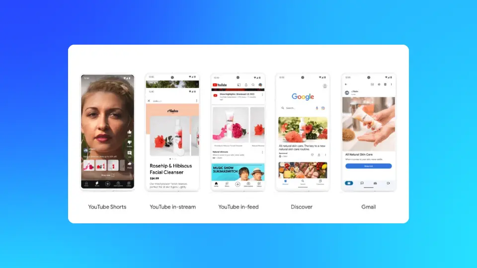 Google Ads Demand Gen placements across YouTube Shorts, in-stream, in-feed, Discover and Gmail for PPC agency campaign optimisation.