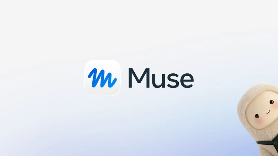 Meta Muse AI logo and digital assistant character representing new AI-powered tools for small business marketing and Meta Ads management.
